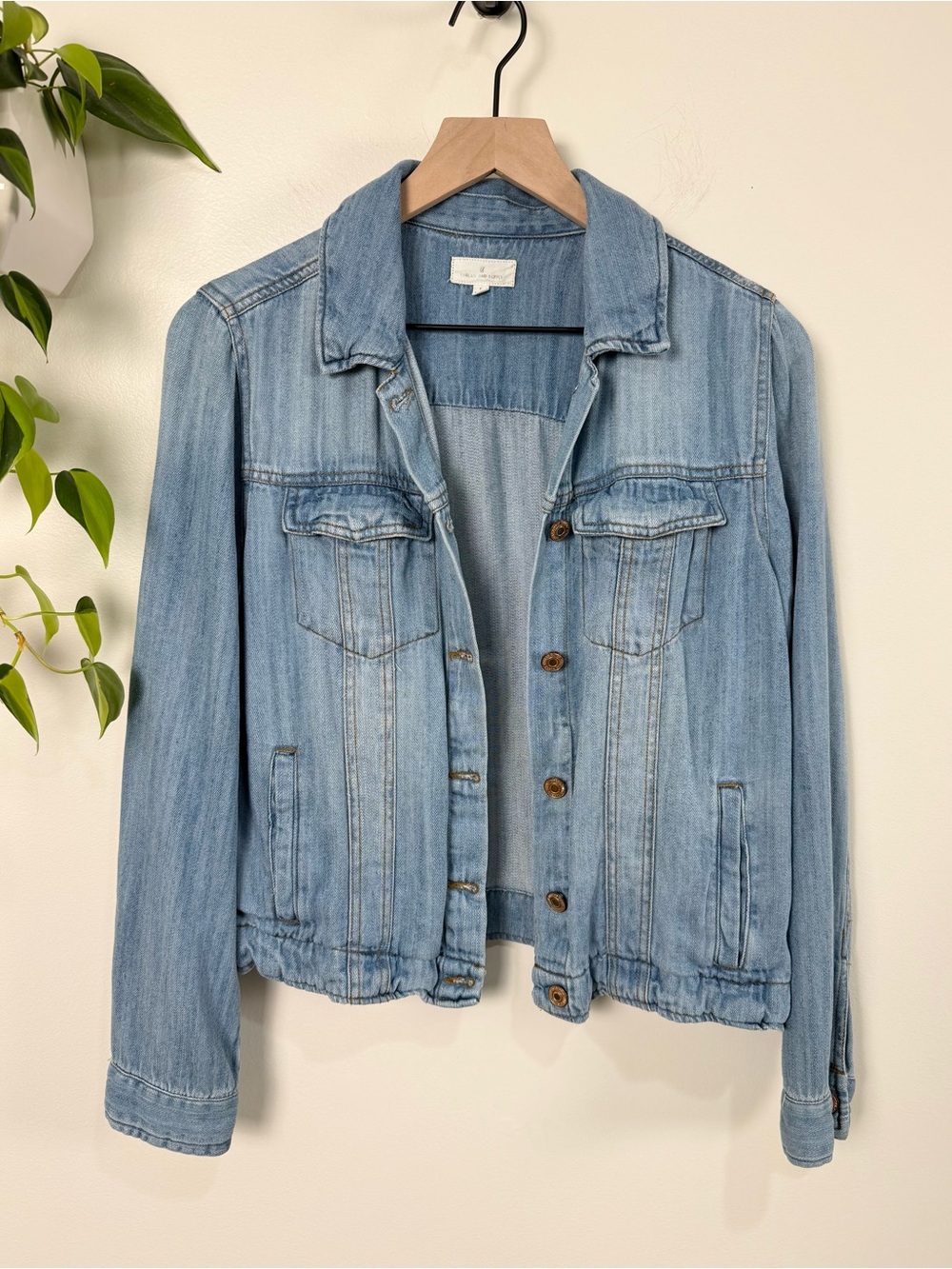 Thread & Supply Jackie Jacket Sabrina Wash Lightweight Soft Lyocell Denim Size S